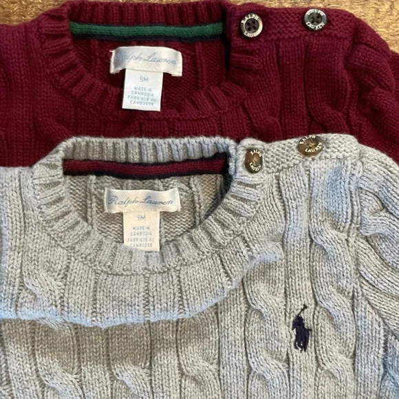 Baby Ralph Lauren Cable Knit Sweater T-Shirt Bundle 9 Months - Picture 3 of 6